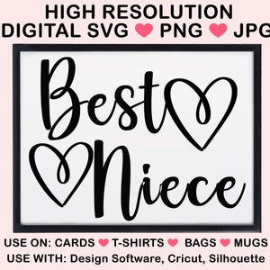 Meilleur | de fichier numérique de nièce Fichiers SVG, PNG, jpg, PDF| | facile à couper des fichiers Pour Cricut, Silhouette | | de conception de t-shirts Haute résolution