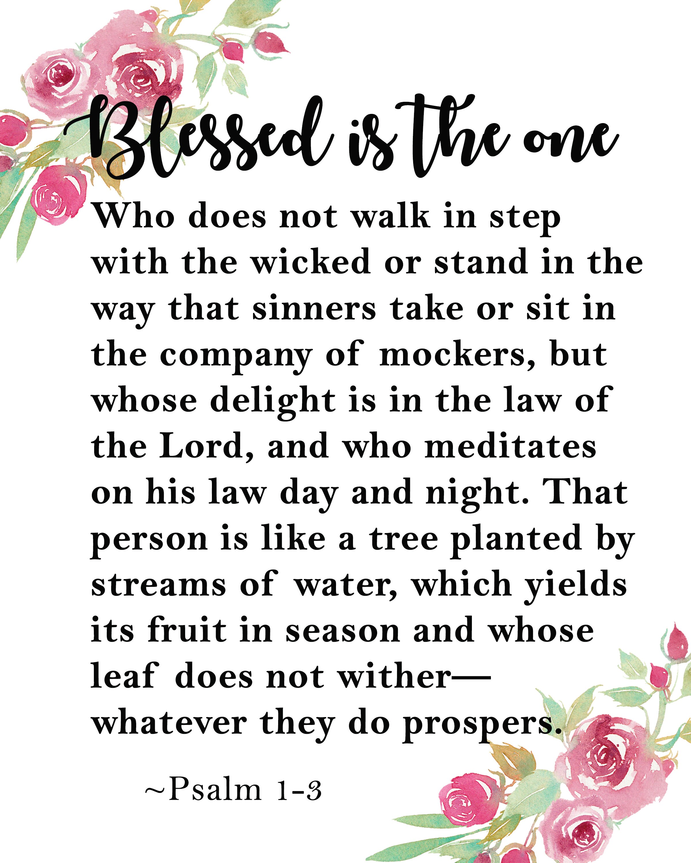 Psalm 1 Digital Print | Bible Verse Wall Art | Printable Wall Art ...