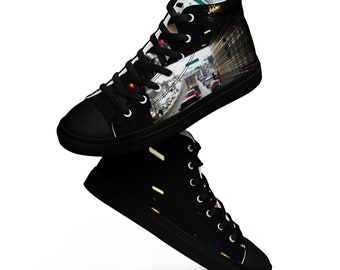 Women’s high top canvas shoes - LA Traffic right where you want it, on your shoes Wear with little black dress