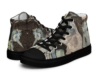 Women’s high top canvas shoes - Bird Spirit Arrives in the Drift