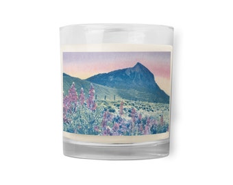 Glass jar soy wax candle - Crested Butte Mountain Summer