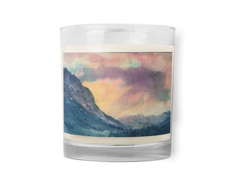 Glass jar soy wax candle - Gothic Mountain Calling