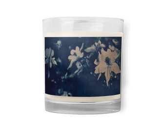 Glass jar soy wax candle - Columbines in the Forest the Gunnison National Forest four feet tall, and all through Aspen and the Maroon Bells