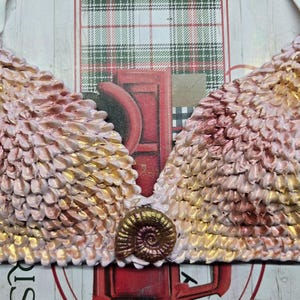 30 A Cup Child Size Mermaid Bra Silicone Mermaid Top Rose Gold Scales Seashell Mermaid bra