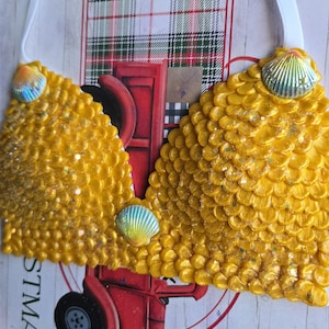 28 A Cup Child Size Mermaid Bra Silicone Mermaid Top Golden Fish Scales Seashell Mermaid bra