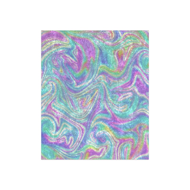 Shiny Crushed Velvet Blanket Iridescent Swirls Shiny Etsy