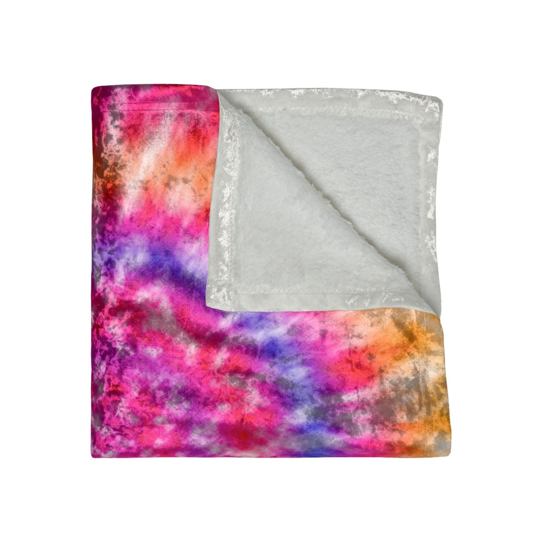 Shiny Tye Dye Blanket Crushed Velvet Blanket Tye Dye Etsy