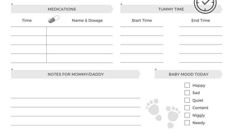 Editable Baby Daily Log Printable Baby Care Log Nanny Log - Etsy