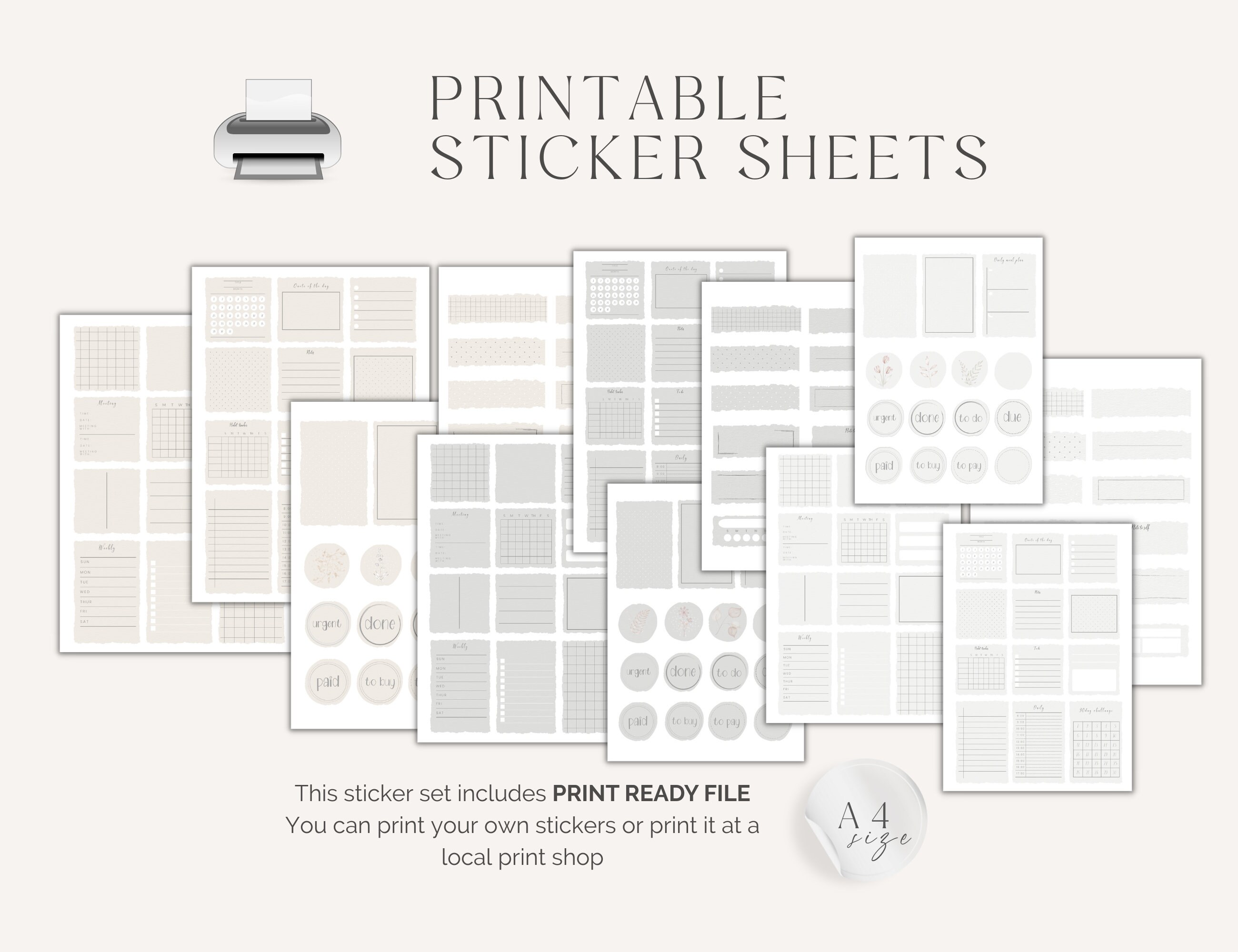 PAPERLIKE Widgets Goodnotes Digital Stickers, Planning Essential