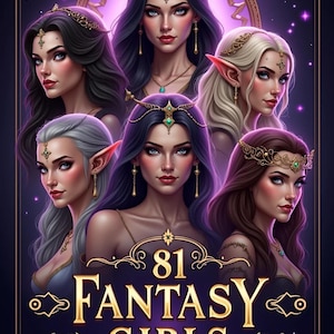 Fantasy Girls – 81 Digital Art Images for Wall Prints, Phone Wallpapers, Journaling, Scrapbooking & Aesthetic Projects