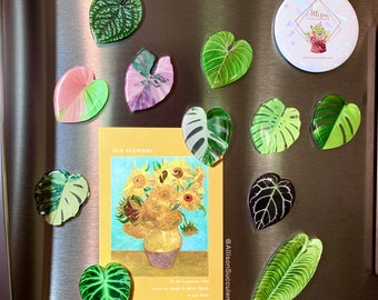 Realistic Leaf Magnets | Fridge Magnet | Tropical Plants Magnet | Plants lover gift | Houseplant Magnets | Kitchen Decor | Gift for her