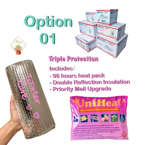 Add-on For Winter Protection - 96 Hours Heat Pack · Double Reflective Insulation ·  Priority Mail Upgrade (Only go with plants order)