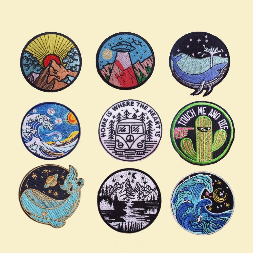 Wilderness Traveller Iron on Patches Embroidery, Whale, Waves, Ocean ...