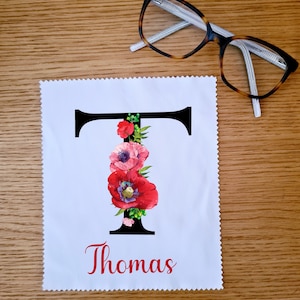 Personalised Poppies Glasses Cloth