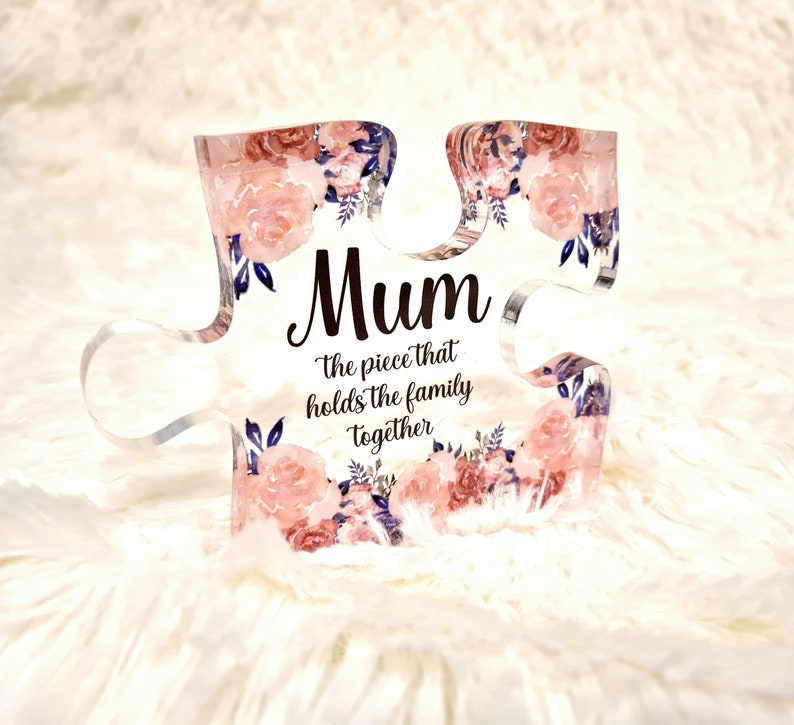 MUM Puzzle Piece, Mothers Day Gift, the piece that holds the family together image 1