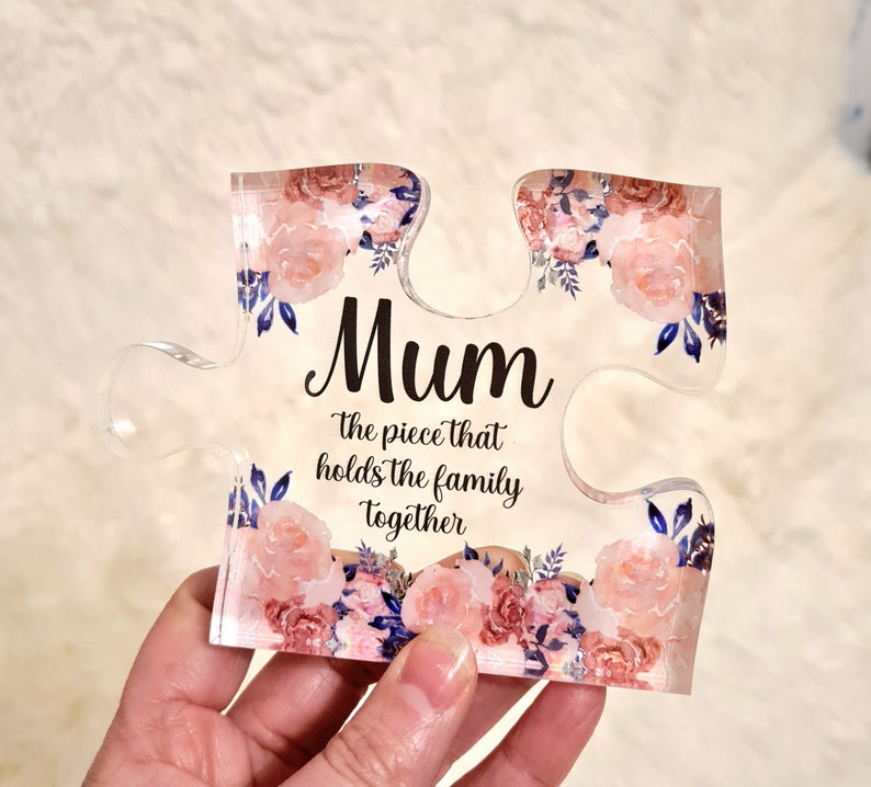 MUM Puzzle Piece, Mothers Day Gift, the piece that holds the family together image 3