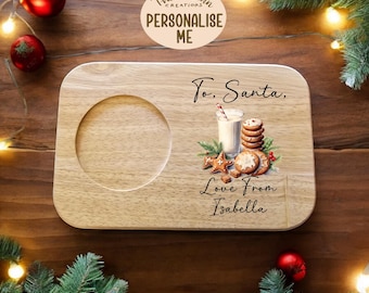 Personalised Santa Treat Board / Christmas Eve board / Milk & Cookies Board