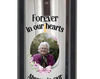 Personalised Memorial Solar Light with Photo – "Your Wings Were Ready but Our Hearts Were Not" Garden Stake Tribute