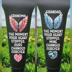 Personalized Memorial Vase, Cemetery Grave Decoration, Pink or Blue,Large Vase Size 15cm x 39cm