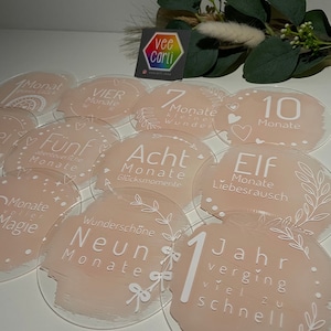 Meilensteinkarten Acryl Baby's 1 Jahr