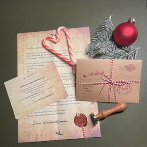 Personalisierter Brief vom Weihnachtsmann mit Zertifikat und Wachssiegel mit Geschwisteroption