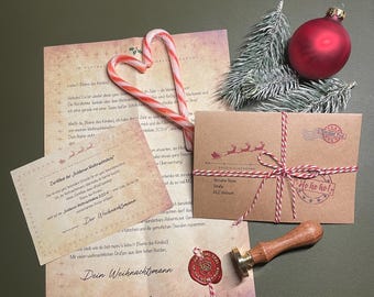 Personalisierter Brief vom Weihnachtsmann mit Zertifikat und Wachssiegel mit Geschwisteroption