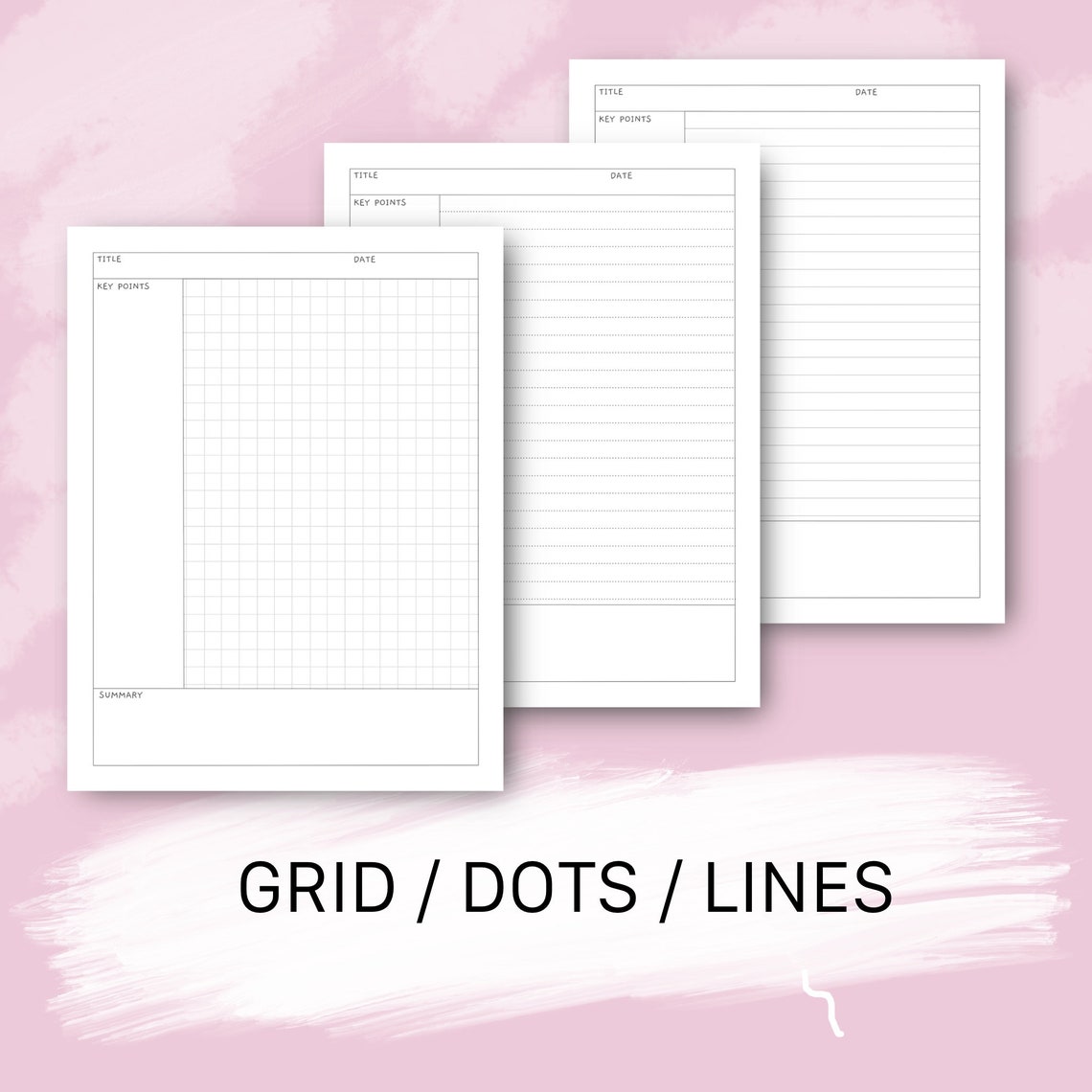 Simple Printable Cornell Note Papers Cornell Template Bundle - Etsy