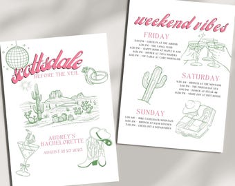 Scottsdale Bachelorette Itinerary Template | Before the Veil | Editable Canva | Printable & Mobile