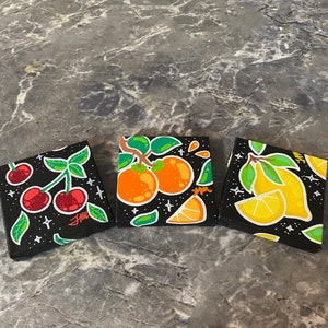 4x4 Mini Fruit Trio Canvases