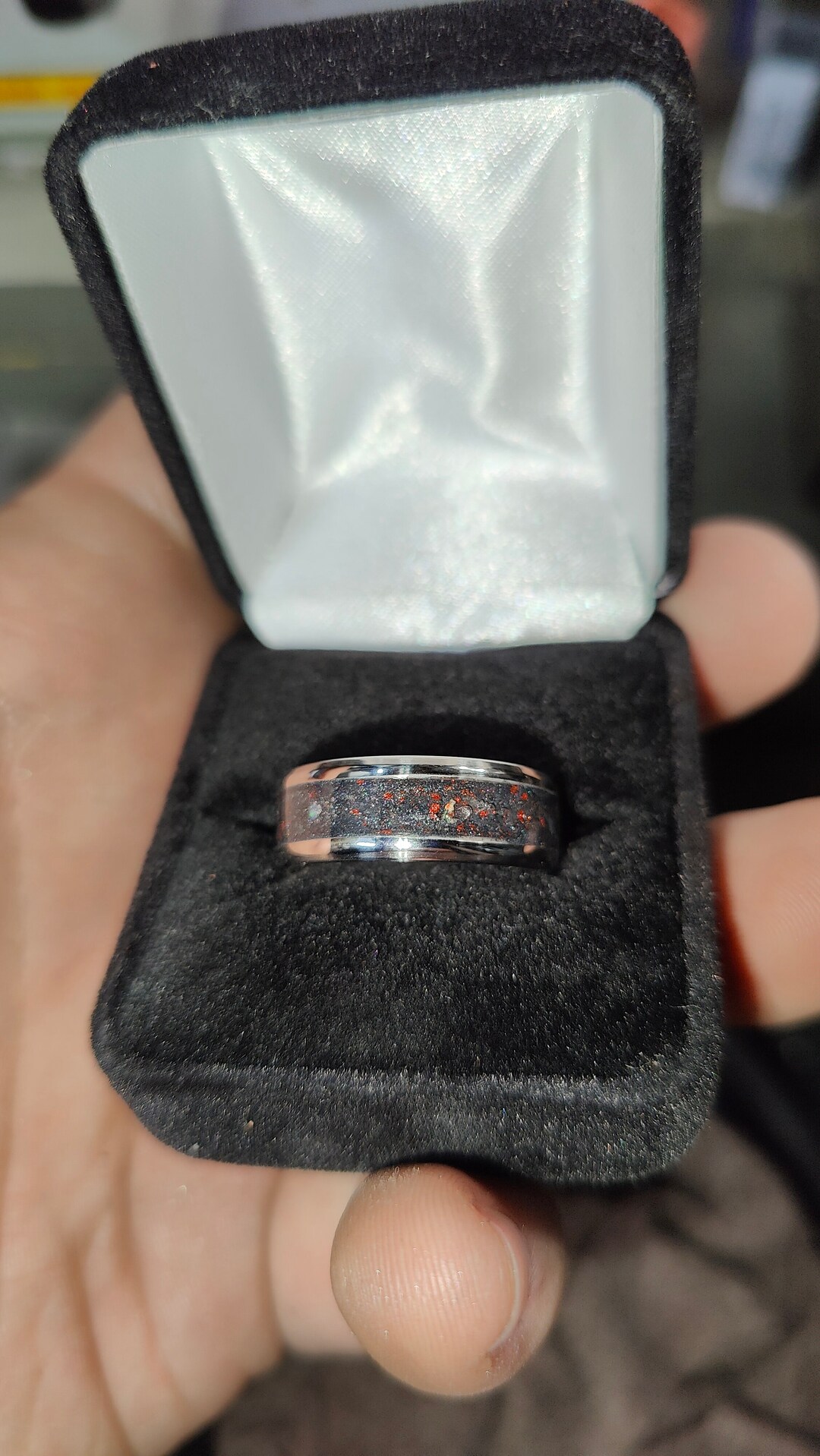 Custom Gemstone Inlay Rings Made to Order Glow Band His - Etsy