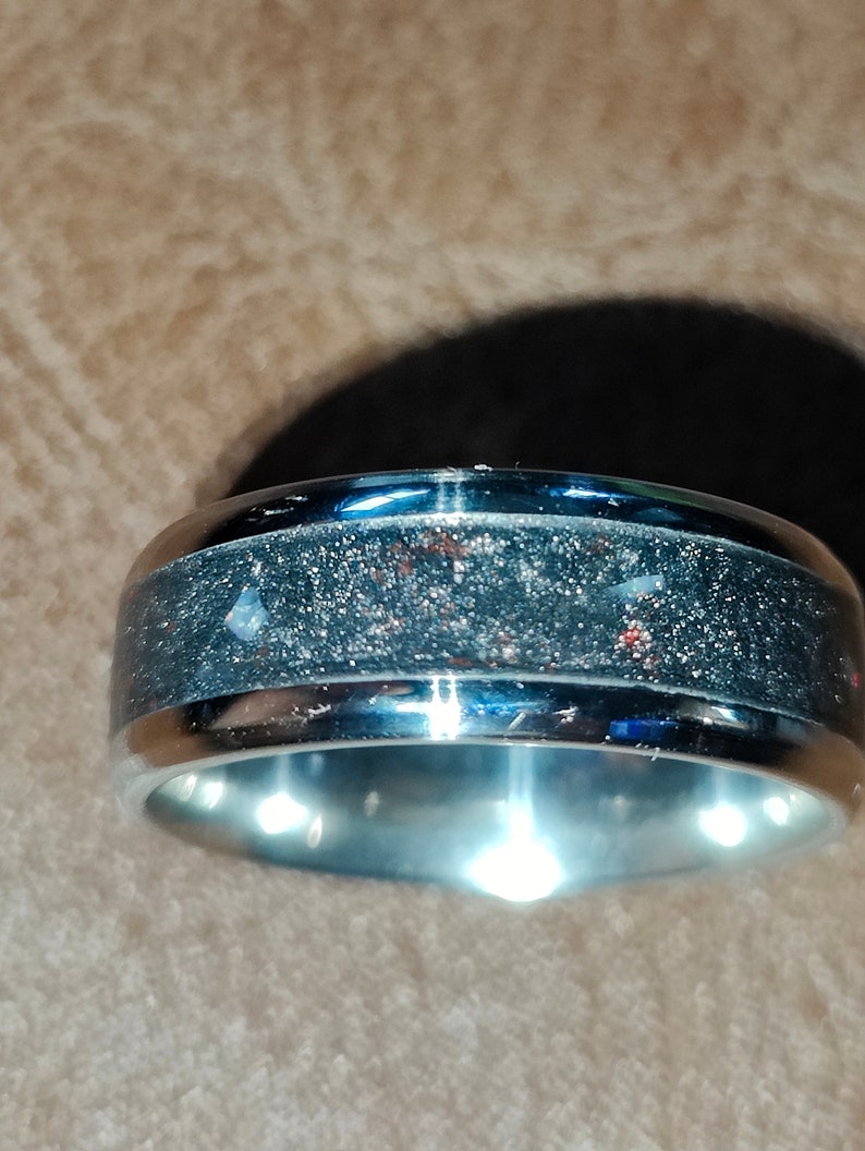 Custom Gemstone Inlay Rings Made to Order Glow Band His - Etsy