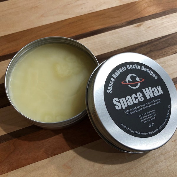 Space Wax - Conditioner for Wood Cutting Boards, Butcher Blocks, Kitchen Utensils and More! | Organic and Food Safe | Made in the USA