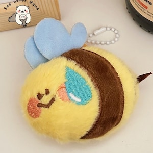 Llavero de abeja de peluche Hype Qlo Accessories, dije de animal de comida kawaii, accesorio suave bordado para bolso