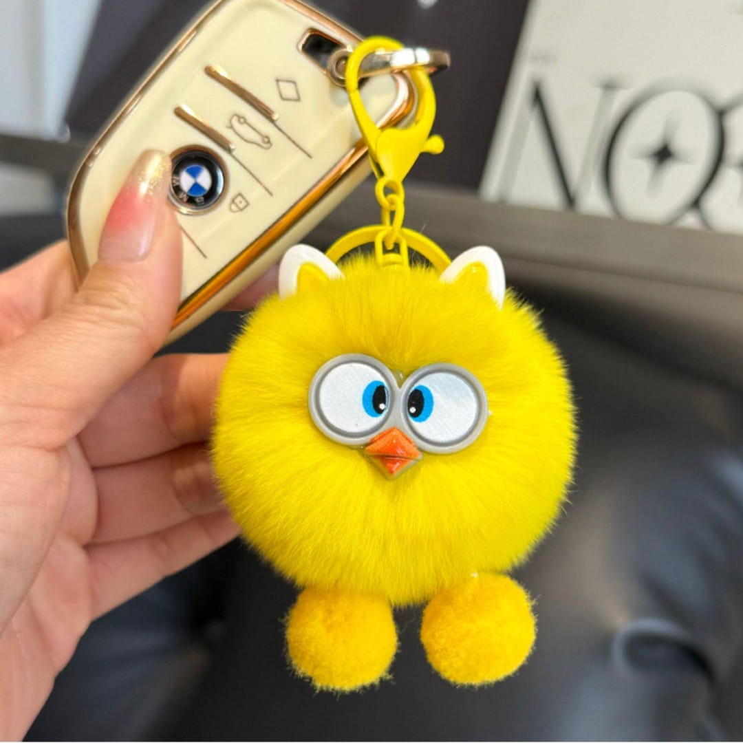 Hype Qlo Accessories Fluffy Pom Pom Animal Keychain for Bag or Car - Etsy