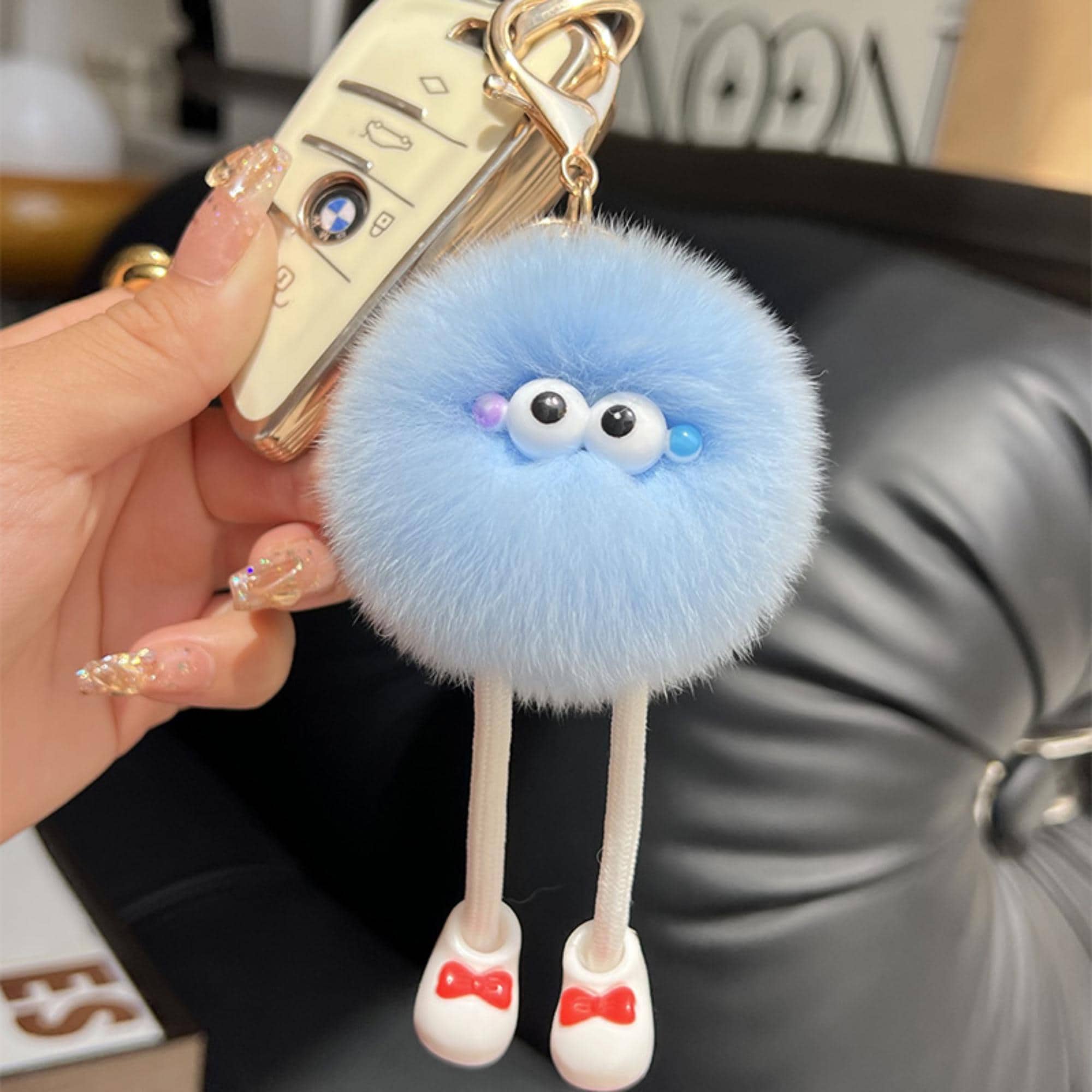 pompom Cluster PomPom Keychain Multicolored Balls Handbag Charm Tassel