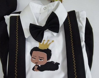 Personalized Boss Baby 1st Birthday Outfit: Embroidered Shirt