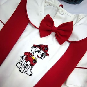 Custom Paw Patrol Embroidered 1st Birthday Outfit: Boys Tuxedo Set