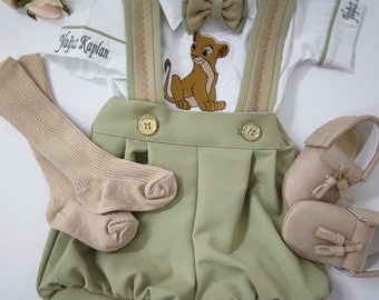 Personalized Lion King 1st Birthday Outfit: Monogrammed Tuxedo Set