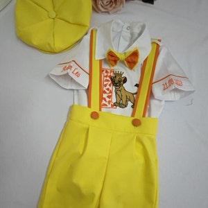 Personalized Boy 1st Birthday Suit Set Custom Disney Lion King First Birthday Outfit Simba Monogramed Shirt Short Tuxedo 1st Disney Birthday