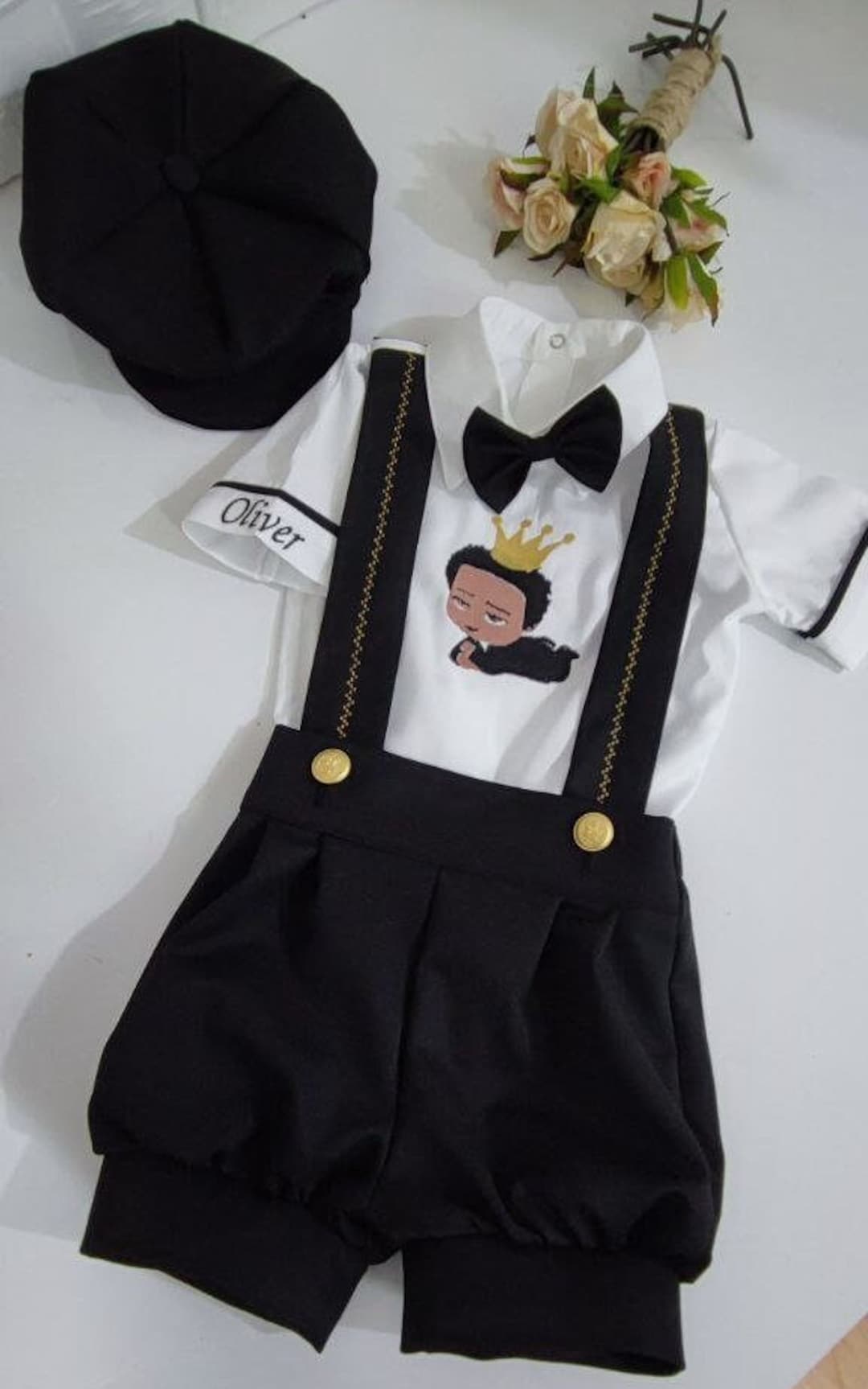 Buy Personalized Boss Baby 1st Birthday Outfit: Embroidered Shirt,  Suspender Suit Online in India