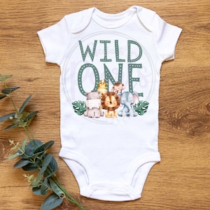 Wild One Safari First Birthday PNG, First Birthday Jungle Digital Download, African Animals First Birthday T-shirt Design, Safari themed 1st