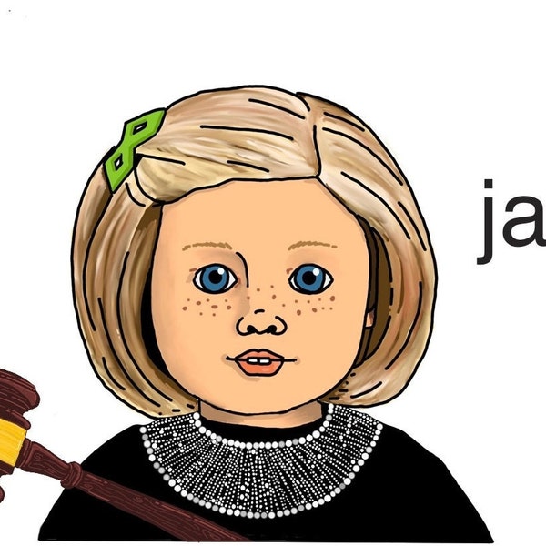 Vinyl Sticker, American Girl Doll Judge Kit Kittredge