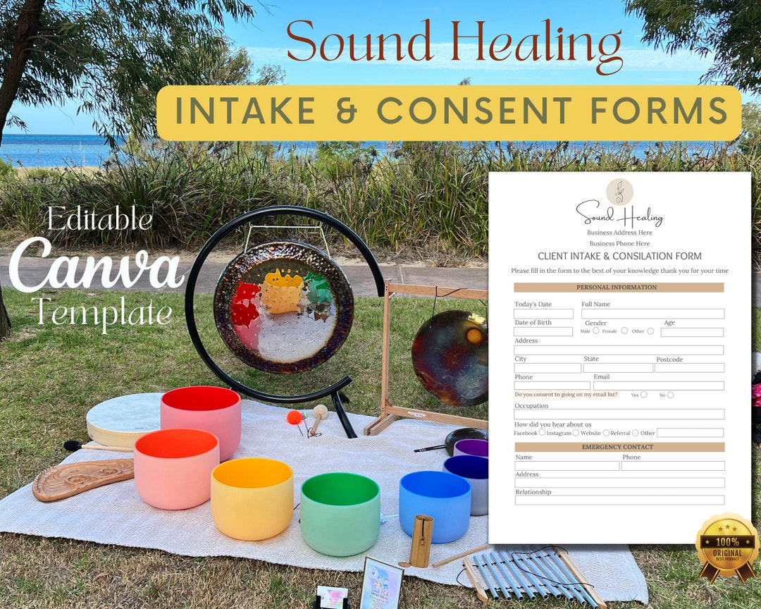 Sound Healing Client Intake & Consent Forms, Sound Healing Printable