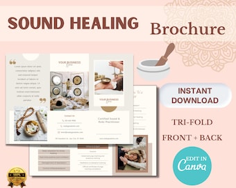 Sound Healing Brochure, Sound Healing Template, Sound Healing Printable, Gong Bath, Crystal Singing Bowl, Tibetan Singing Bowl, Sound Bowls