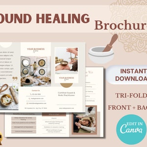 Sound Healing Brochure, Sound Healing Template, Sound Healing Printable, Gong Bath, Crystal Singing Bowl, Tibetan Singing Bowl, Sound Bowls