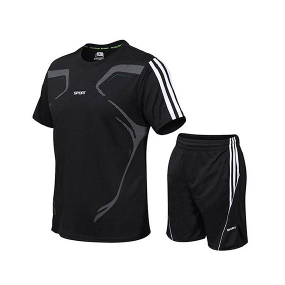Xysaqa Men's 2 Piece Short Outfits, Color Block Tee Shirt
