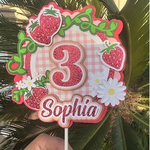 Strawberry cake topper
