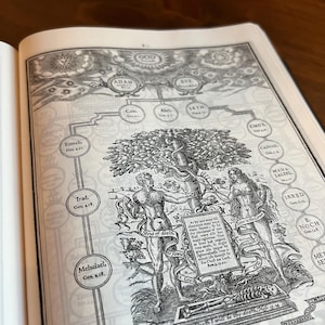 1611 King James Holy Bible w Apocrypha, Facsimile: Gothic (Blackletter) Font, 1st Edition w/ Original Title Page and Artwork