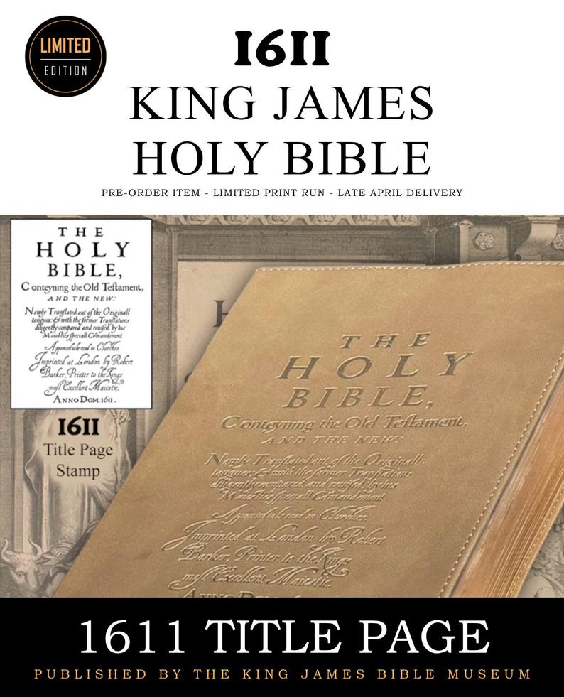 Authentic Reprint of the 1st Edition 1611 King James Holy Bible ...