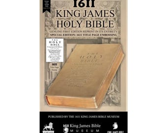 Title Page Edition: 1611 King James Bible Facsimile Includes Apocrypha, Original 1st Edition - Ivory